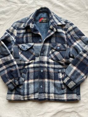 Sears Outerwear Faux-Fur Lined Jacket - Light Blue & Red
